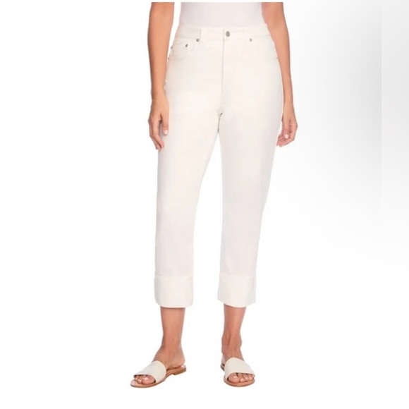 NWT six 8/29 FRYE cropped jeans. Can be unfolded. In white - Picture 1 of 5
